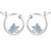 imageBriLove 925 Sterling Silver CZ Dainty Cute ButterflyPandaSloth Huggie Hoop Dangle Earring Animal Jewelry Gifts for WomenButterflyBlue