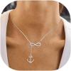 imageBriLove Gifts for Mom 925 Sterling Silver Infinity with Anchor Pendant Necklaces for Women Mothers DayValentines DayBirthdayChristmasAnniversary