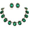 Emerald Color Antique-Gold-Tone