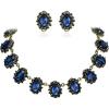 Sapphire Color Antique-Gold-Tone