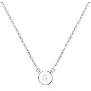 imageBriLove Gifts for Mom Women 925 Sterling Silver Initial Necklace Double Side Round Letter Alphabet Pendant Daily WearMothers DayValentines DayBirthdayChristmasAnniversaryG