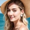 imageBriLove 23 Pairs Clipon Earrings Set Matte Gold Silver Fashion Geometric Statement Retro Drop Clip for Women Mom Gift03Square2 Pairs