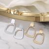 imageBriLove 23 Pairs Clipon Earrings Set Matte Gold Silver Fashion Geometric Statement Retro Drop Clip for Women Mom Gift09SquareShape2 Pairs