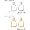 imageBriLove 23 Pairs Clipon Earrings Set Matte Gold Silver Fashion Geometric Statement Retro Drop Clip for Women Mom Gift09SquareShape2 Pairs