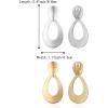 imageBriLove 23 Pairs Clipon Earrings Set Matte Gold Silver Fashion Geometric Statement Retro Drop Clip for Women Mom Gift11Teardrop2 Pairs