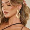 imageBriLove 23 Pairs Clipon Earrings Set Matte Gold Silver Fashion Geometric Statement Retro Drop Clip for Women Mom Gift11Teardrop2 Pairs