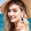 imageBriLove 23 Pairs Clipon Earrings Set Matte Gold Silver Fashion Geometric Statement Retro Drop Clip for Women Mom Gift11Teardrop2 Pairs