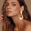 imageBriLove 23 Pairs Clipon Earrings Set Matte Gold Silver Fashion Geometric Statement Retro Drop Clip for Women Mom Gift12Water Drop2 Pairs