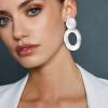 imageBriLove 23 Pairs Clipon Earrings Set Matte Gold Silver Fashion Geometric Statement Retro Drop Clip for Women Mom Gift13Oval2 Pairs