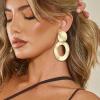 imageBriLove 23 Pairs Clipon Earrings Set Matte Gold Silver Fashion Geometric Statement Retro Drop Clip for Women Mom Gift13Oval2 Pairs