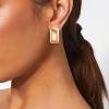 imageBriLove 23 Pairs Clipon Earrings Set Matte Gold Silver Fashion Geometric Statement Retro Drop Clip for Women Mom Gift16Rectangle Cube2 Pairs