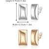 imageBriLove 23 Pairs Clipon Earrings Set Matte Gold Silver Fashion Geometric Statement Retro Drop Clip for Women Mom Gift16Rectangle Cube2 Pairs