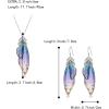 imageBriLove Butterfly Wing Jewelry Set Elegant Crystal Insect Dragonfly Pendant Necklace Drop Dangle Earrings for WomenBlue SilverTone