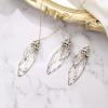 imageBriLove Butterfly Wing Jewelry Set Elegant Crystal Insect Dragonfly Pendant Necklace Drop Dangle Earrings for WomenIridescent AB Antiqued GoldTone