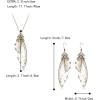 imageBriLove Butterfly Wing Jewelry Set Elegant Crystal Insect Dragonfly Pendant Necklace Drop Dangle Earrings for WomenIridescent AB Antiqued GoldTone
