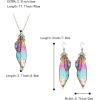 imageBriLove Butterfly Wing Jewelry Set Elegant Crystal Insect Dragonfly Pendant Necklace Drop Dangle Earrings for WomenMulticolor GoldTone
