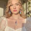 imageBriLove Butterfly Wing Jewelry Set Elegant Crystal Insect Dragonfly Pendant Necklace Drop Dangle Earrings for WomenMulticolor SilverTone