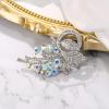 imageBriLove Fashion Elegant Brooch Pin for Women Crystal Brooches03GrapeShape