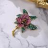 imageBriLove Fashion Elegant Brooch Pin for Women Crystal Brooches10 Six Leaves