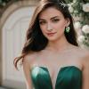 imageBriLove Fashion Elegant Rhinestone Enamel Rose Flower Emerald Cut Hook Dangle Earrigns for Women Party Prom AccessoriesEmerald Color