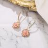 imageBriLove Fashion Elegant Rhinestone Enamel Rose Flower Hook Dangle Earrings for Women Party Prom Earring Accessories02Pink GoldTone