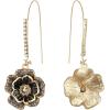 imageBriLove Fashion Elegant Rhinestone Enamel Rose Flower Hook Dangle Earrings for Women Party Prom Earring Accessories03Black GoldTone