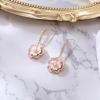 imageBriLove Fashion Elegant Rhinestone Enamel Rose Flower Hook Dangle Earrings for Women Party Prom Earring Accessories04New Pink GoldTone