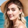 imageBriLove Fashion Elegant Rhinestone Enamel Rose Flower Hook Dangle Earrings for Women Party Prom Earring Accessories05Iridescent AB GoldTone