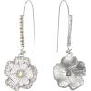 imageBriLove Fashion Elegant Rhinestone Enamel Rose Flower Hook Dangle Earrings for Women Party Prom Earring Accessories06Clear SilverTone