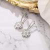 imageBriLove Fashion Elegant Rhinestone Enamel Rose Flower Hook Dangle Earrings for Women Party Prom Earring Accessories06Clear SilverTone