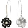imageBriLove Fashion Elegant Rhinestone Enamel Rose Flower Hook Dangle Earrings for Women Party Prom Earring Accessories07Black SilverTone