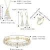 imageBriLove Jewelry Set for Bride Sparkling Water Drop Cubic Zirconia Crystal Pendant Necklace Leverback Earrings Tennis Bracelet Adjustable Ring Gift for WeddingBirthdayMothers DayChristmas09Clear GoldTone