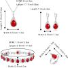 imageBriLove Jewelry Set for Bride Sparkling Water Drop Cubic Zirconia Crystal Pendant Necklace Leverback Earrings Tennis Bracelet Adjustable Ring Gift for WeddingBirthdayMothers DayChristmas14Ruby Color
