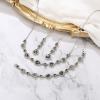 imageBriLove Sparkly Elegant Rhinestone Teardrop Necklace Bracelet Leverback Earrings Jewelry Set for Women Wedding Prom DressGrey SilverTone