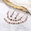 imageBriLove Sparkly Elegant Rhinestone Teardrop Necklace Bracelet Leverback Earrings Jewelry Set for Women Wedding Prom DressPurple GoldTone