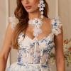 imageBriLove Strand Statement Flower Necklace for Women Shiny Chic Floral Collar Bib Necklaces Dangle Earrings Jewelry Summer Beach Holiday Costume PromClear GoldTone