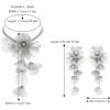 imageBriLove Strand Statement Flower Necklace for Women Shiny Chic Floral Collar Bib Necklaces Dangle Earrings Jewelry Summer Beach Holiday Costume PromClear