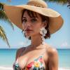 imageBriLove Strand Statement Flower Necklace for Women Shiny Chic Floral Collar Bib Necklaces Dangle Earrings Jewelry Summer Beach Holiday Costume PromClear
