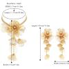 imageBriLove Strand Statement Flower Necklace for Women Shiny Chic Floral Collar Bib Necklaces Dangle Earrings Jewelry Summer Beach Holiday Costume PromGold