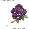 imageBriLove Womens Austrian Crystal Rhinestones Rose Flower Brooch Pin for Party PromPurple SilverTone
