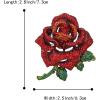 imageBriLove Womens Austrian Crystal Rhinestones Rose Flower Brooch Pin for Party PromRuby Color BlackTone