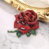 imageBriLove Womens Austrian Crystal Rhinestones Rose Flower Brooch Pin for Party PromRuby Color BlackTone