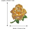 imageBriLove Womens Austrian Crystal Rhinestones Rose Flower Brooch Pin for Party PromYellow GoldTone