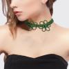 imageBriLove Womens Flower Collar Necklace Double Crystal Statement Chunky Necklace Bib for Summer Beach Chokers NecklacesEmerald Color GreenTone