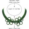imageBriLove Womens Flower Collar Necklace Double Crystal Statement Chunky Necklace Bib for Summer Beach Chokers NecklacesEmerald Color GreenTone