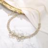 imageBriLove Womens Flower Collar Necklace Double Crystal Statement Chunky Necklace Bib for Summer Beach Chokers NecklacesIridescenet AB GoldTone