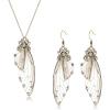 imageBriLove Butterfly Wing Jewelry Set Elegant Crystal Insect Dragonfly Pendant Necklace Drop Dangle Earrings for WomenIridescent AB Antiqued GoldTone