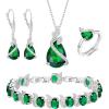 05-Emerald Color Silver-Tone