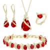 10-Ruby Color Gold-Tone