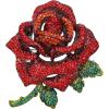 imageBriLove Womens Austrian Crystal Rhinestones Rose Flower Brooch Pin for Party PromRuby Color BlackTone